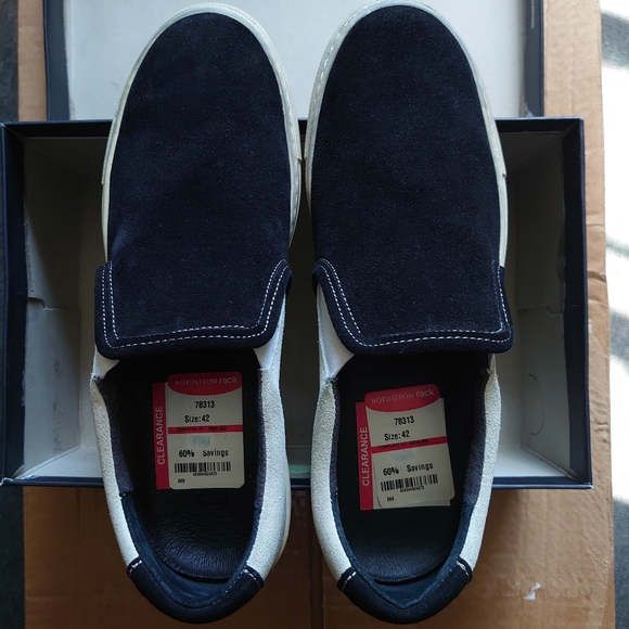 Rogue Riave Slip On Leather Sneakers Shoes Black White MADE IN PORTUGAL RRP $350 - Picture 4 of 11